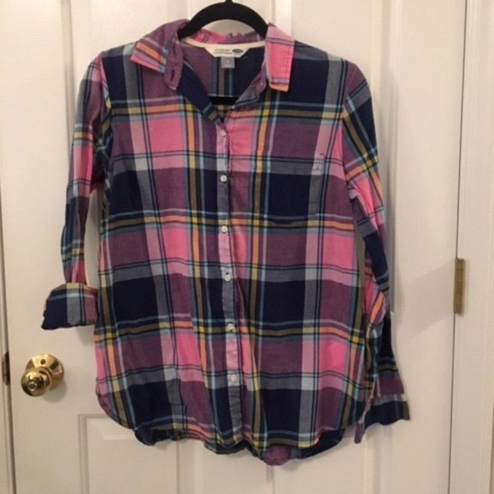 Old Navy Plaid Button-Down- Medium